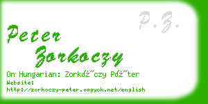 peter zorkoczy business card